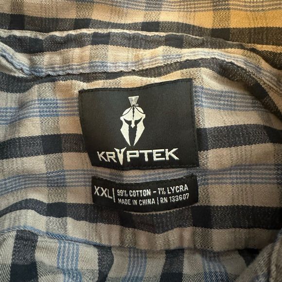 Kryptek Shirt Mens XXL‎ Plaid Long Sleeve Cotton And Lycra Multicolored - Picture 6 of 11